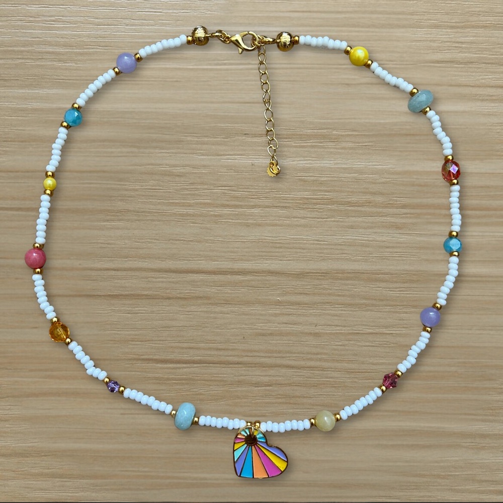 Limited Edition ✨ Bright Love // handmade beaded charm necklace